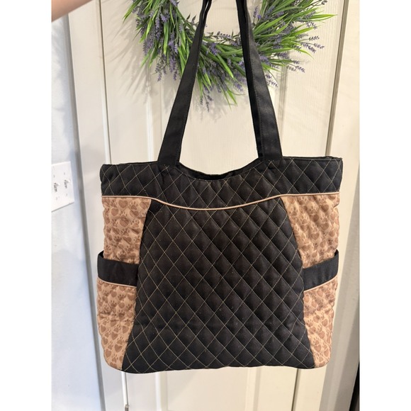 Bradford Exchange, Quilted Schnauzer Tote Bag RARE. "Paw Prints on My Heart" - Picture 4 of 5